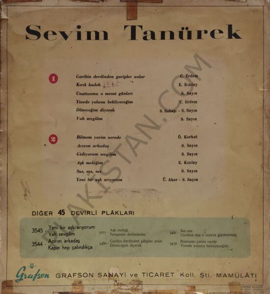 Sevim Tanürek - Garibin Derdinden Garip Anlar LP