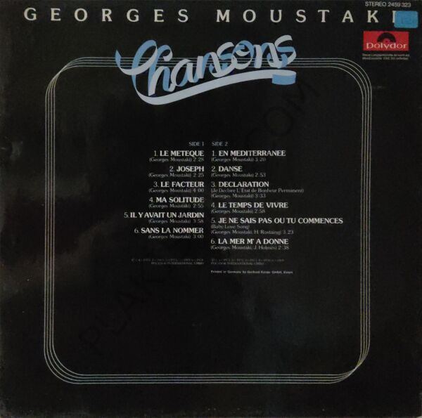 Georges Moustaki ‎– Chansons LP PLAK