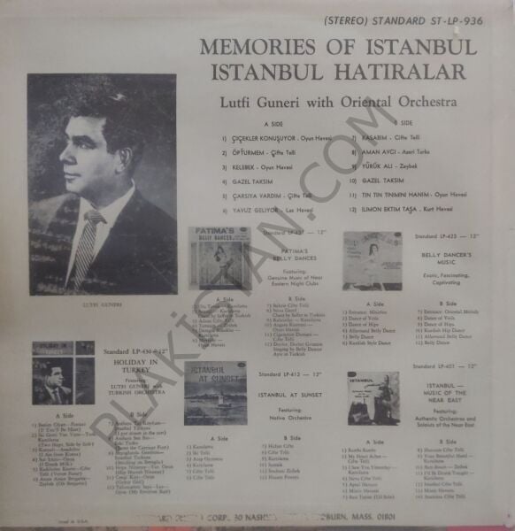 LÜTFİ GÜNERİ * ISTANBUL HATIRALAR * USA BASKI LP PLAK
