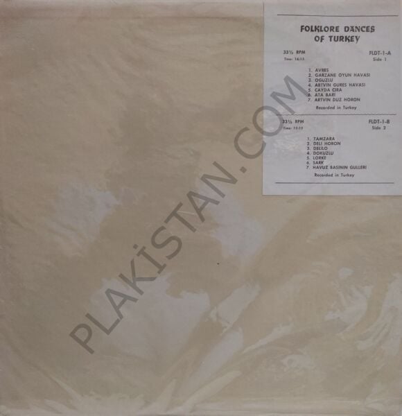 Folklore Dances Of Turkey LP PLAK