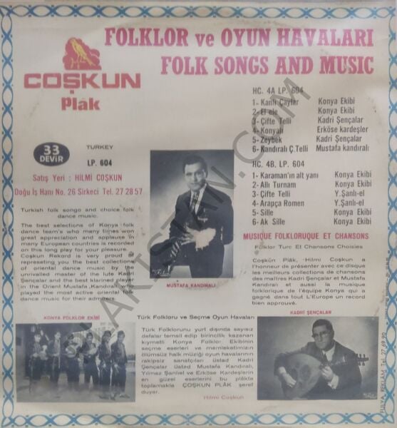 Turkey Folklor Ve Oyun Havalari: Folk Songs And Music LP Turkey Folklor Ve Oyun Havalari: Folk Songs And Music LP PLAK
