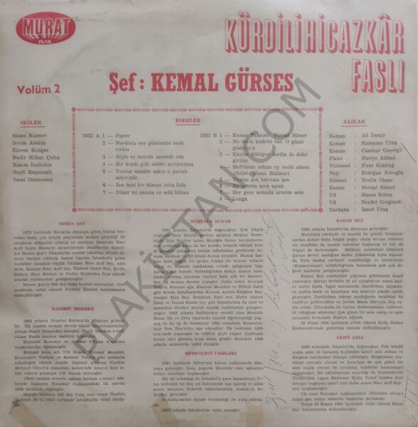 Kemal Gürses –Kürdilihicazkâr Faslı LP