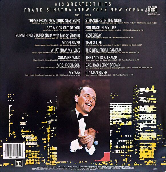 Frank Sinatra – His Greatest Hits - New York New York - LP PLAK