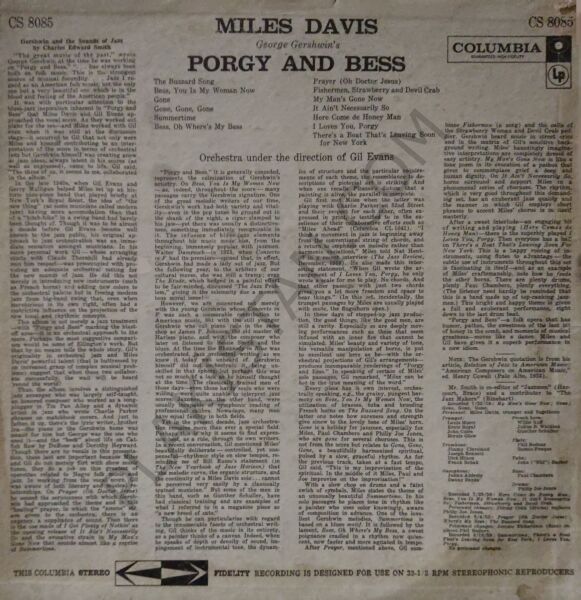 Miles Davis – Porgy And Bess LP PLAK
