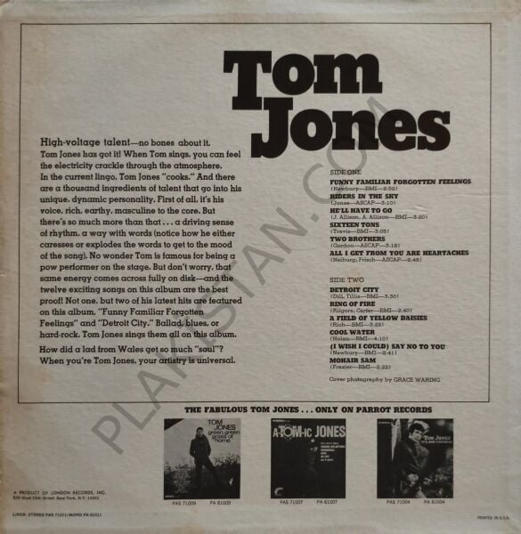 Tom Jones – Funny Familiar Forgotten Feelings LP PLAK