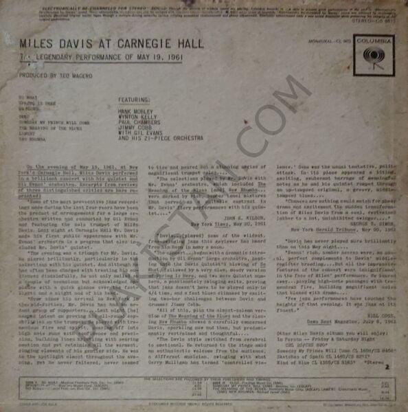 Miles Davis – Miles Davis At Carnegie Hall LP PLAK