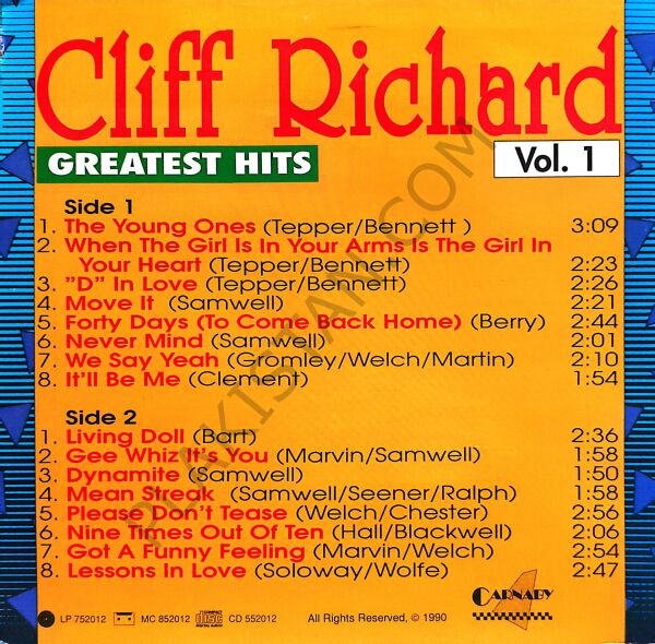 Cliff Richard – Greatest Hits Vol. 1 LP PLAK
