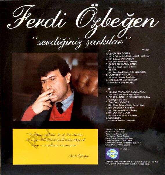 Ferdi Özbeğen Sevdiğiniz Şarkılar LP