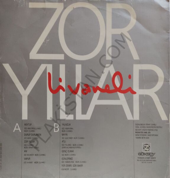 Zülfü Livaneli Zor Yıllar LP