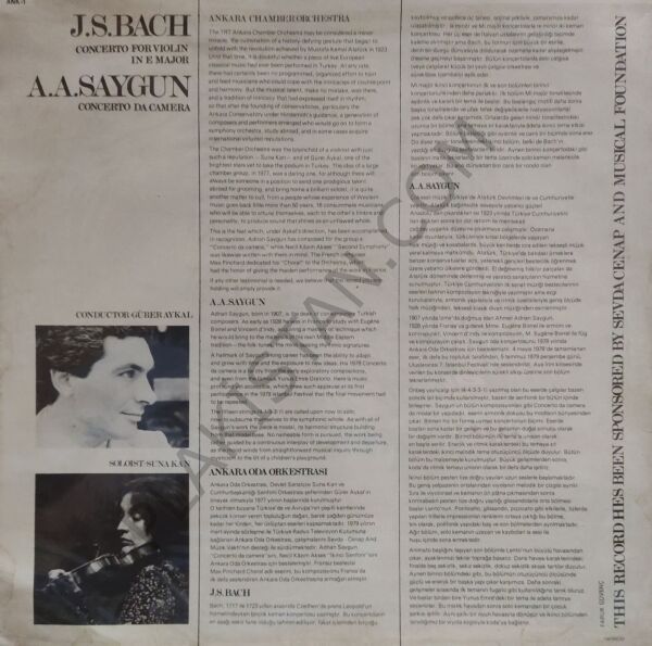 J.S. BACH A.A SAYGUN LP