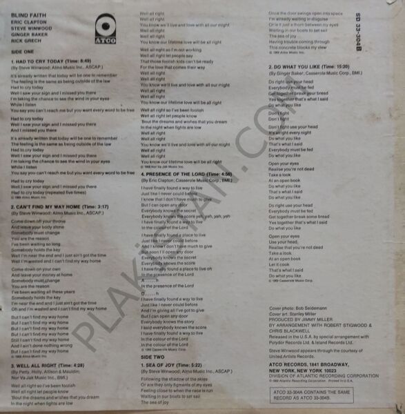 Blind Faith LP PLAK