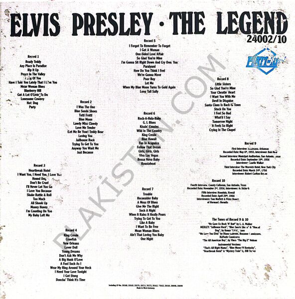 MUSİC Elvis Presley – The Legend BOX SET 10 LP PLAK