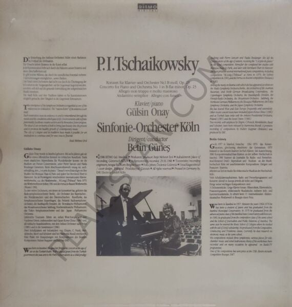 Tschaikowsky* - Gülsin Onay, Betin Güneş – Klavierkonzert Nr.1  LP Tschaikowsky* - Gülsin Onay, Betin Güneş – Klavierkonzert Nr.1 LP PLAK