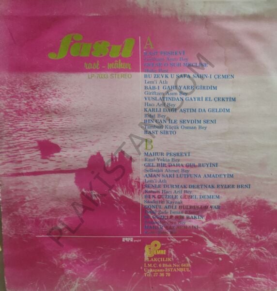 Kemal Gürses & Fasıl Rast Mahur LP PLAK