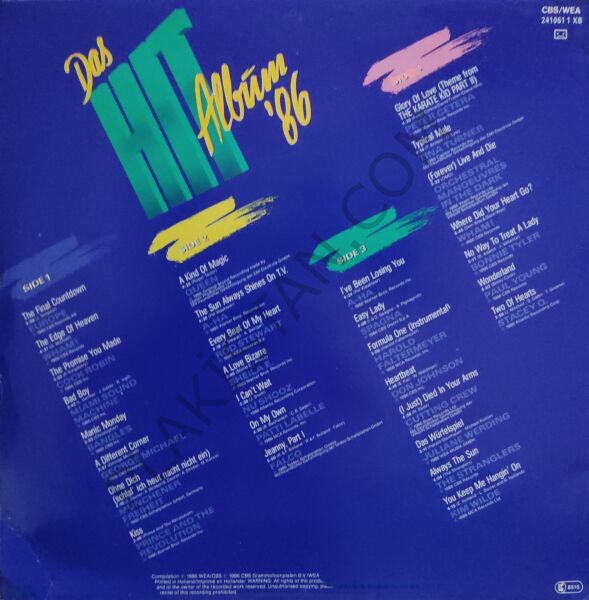 Best Of Hit Album '86 Double LP PLAK