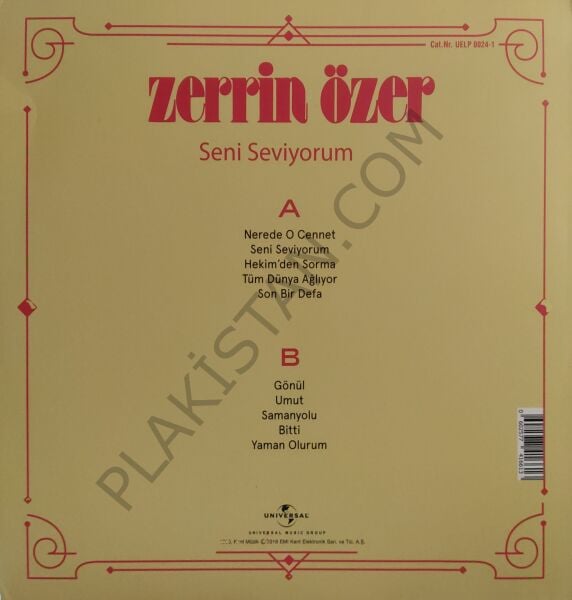 Zerrin Özer - Yeni Baskı  - Seni Seviyorum LP PLAK