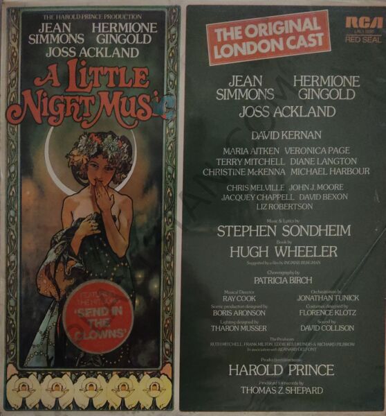 Stephen Sondheim - The Original London Cast*, Jean Simmons (2), Hermione Gingold, Joss Ackland – A Little Night Music LP PLAK