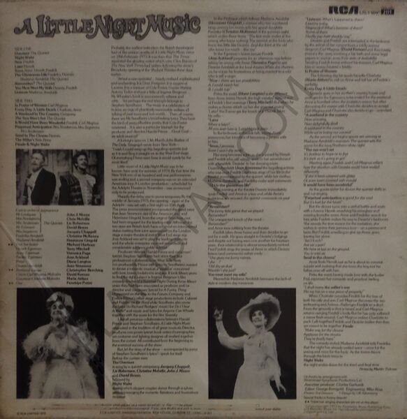 Stephen Sondheim - The Original London Cast*, Jean Simmons (2), Hermione Gingold, Joss Ackland – A Little Night Music LP PLAK