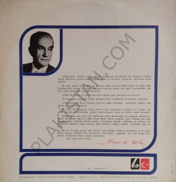 Atatürk'ün Sevdiği Şarkılar ve Türküler LP