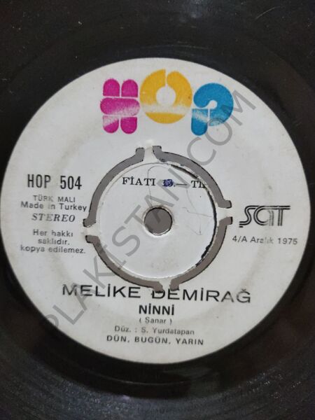 Melike Demirağ -  Ninni 45 lik PLAK