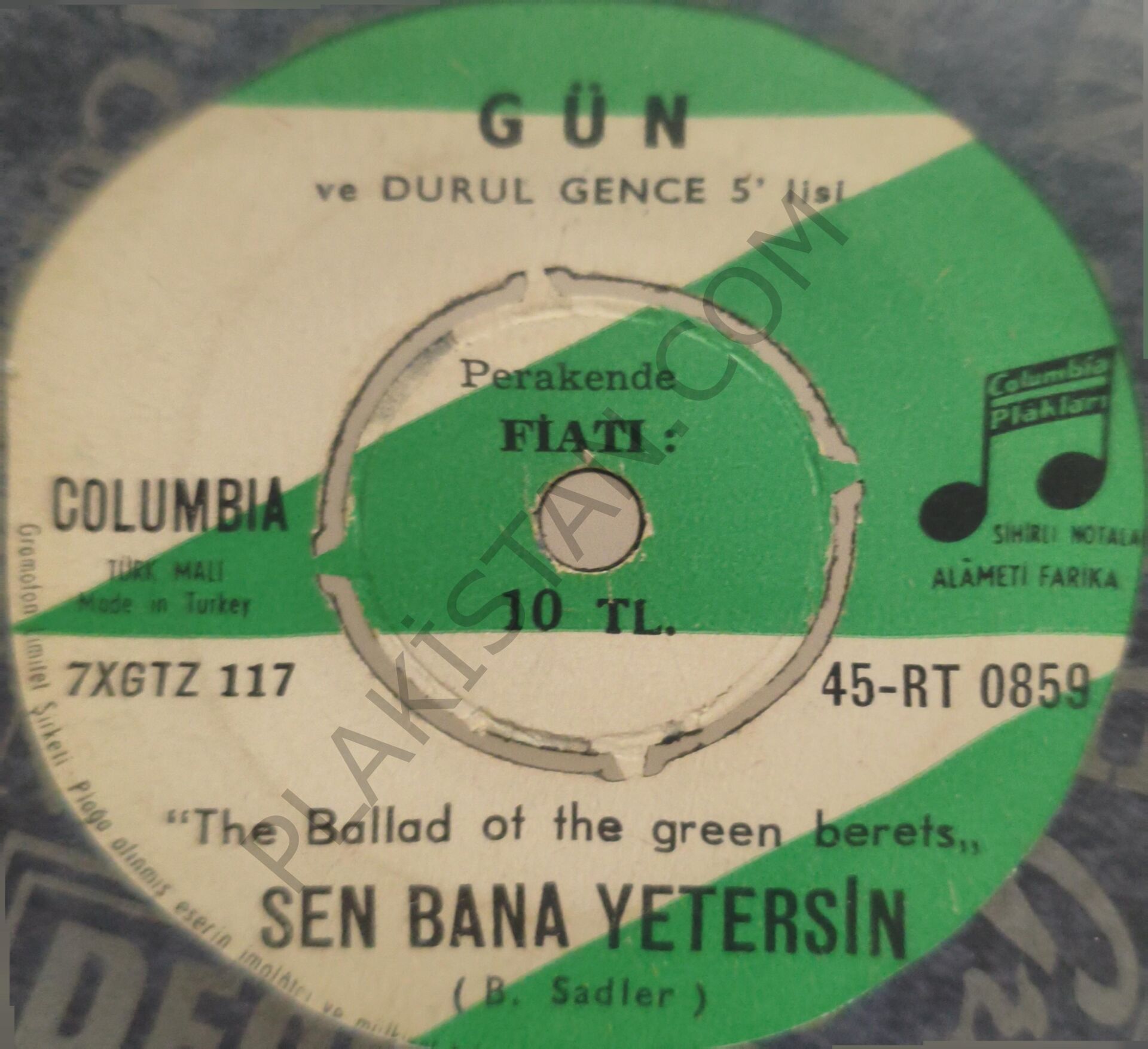 Gün ve Durul Gence 5 ' lisi 45 Sen Bana Yetersin 45 LİK PLAK