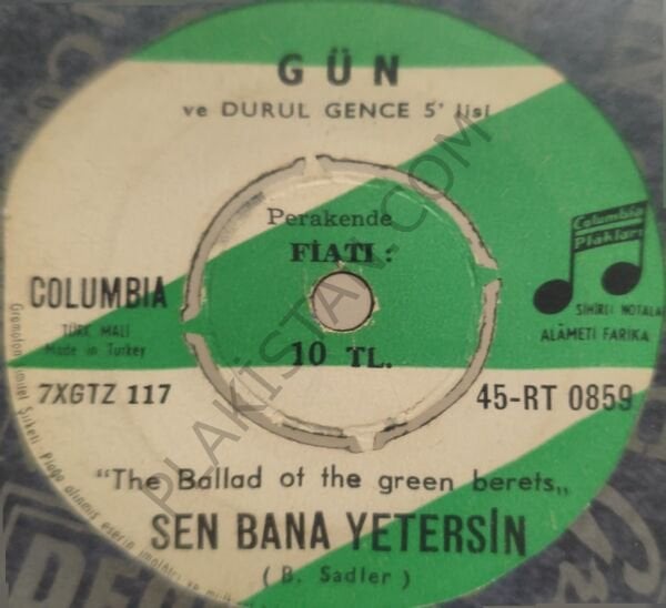 Gün ve Durul Gence 5 ' lisi 45 Sen Bana Yetersin 45 LİK PLAK