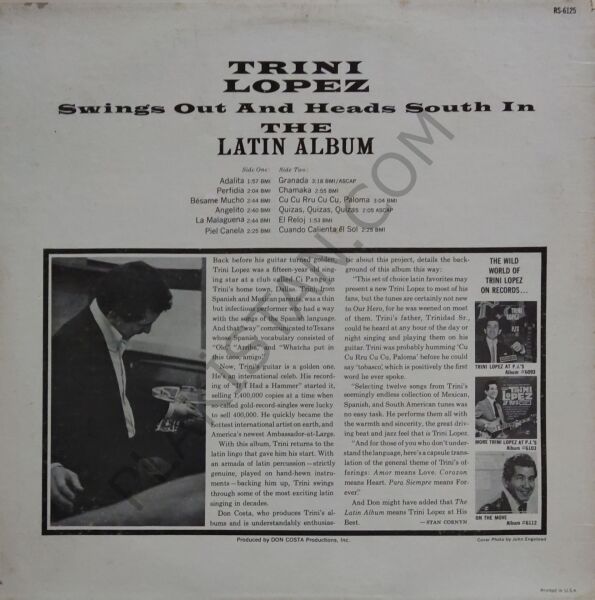 Trini Lopez – The Latin Album LP PLAK