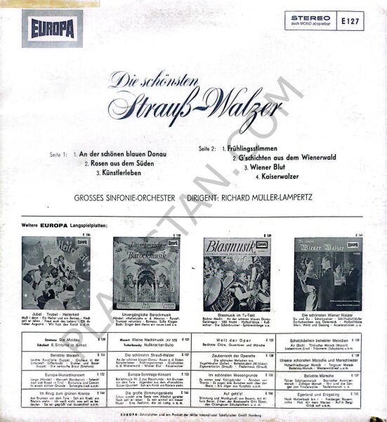 Grosses Sinfonie-Orchester* Dirigent Richard Müller-Lampertz – Die Schönsten Strauß-Walzer LP PLAK