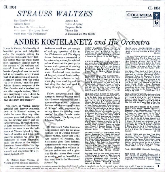 Andre Kostelanetz E A Sua Orquestra* – Valsas De Strauss LP PLAK