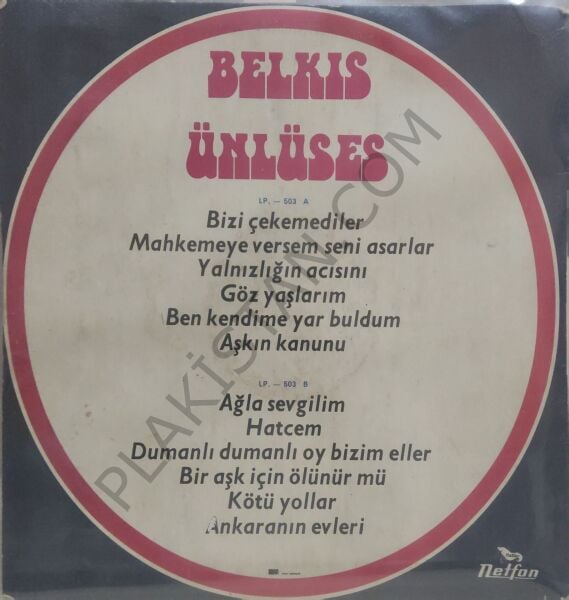 Belkıs Ünlüses dumanlı dumanlı oy Bizim eller LP PLAK