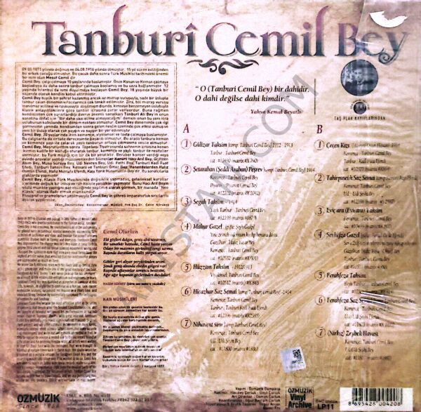 Tanburi Cemil Bey- Yüzyıllık Kayıtlar LP PLAK