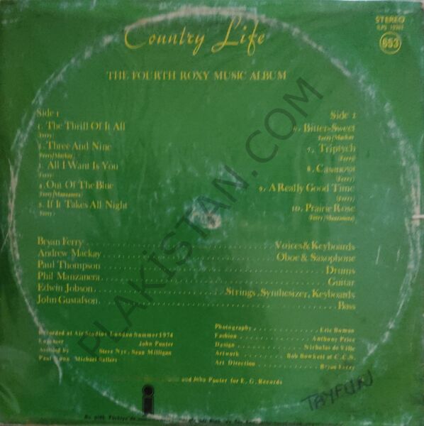 Roxy Music ‎– Country Life LP PLAK