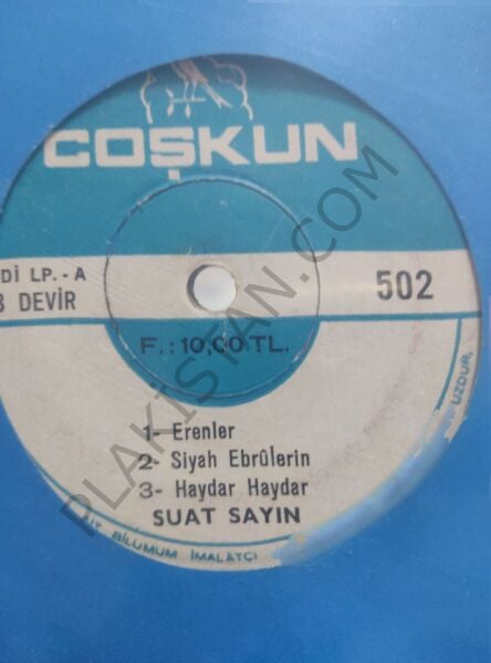 Suat Sayın - Mini LP 45 LİK PLAK ( Fikrimin İnce Gülü Haydar Hardar )