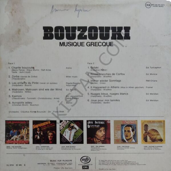 Claudius Alzner Bouzouki* – Bouzouki Musique Grecque LP PLAK