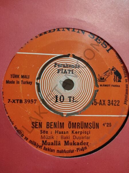 Mualla Mukadder Sevmesini bilmedin 45lik PLAK