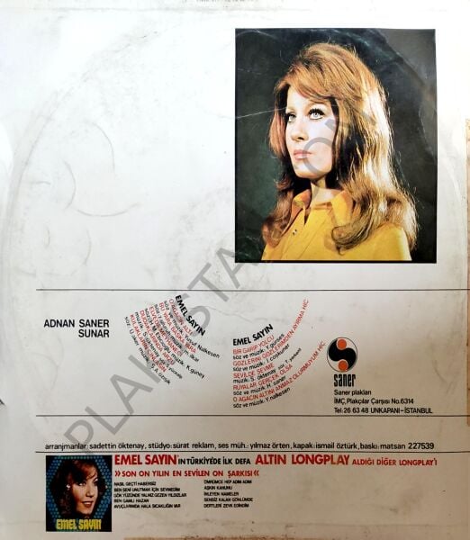 Emel Sayın 1972 10 Senesinin En Sevilen 10 Şarkısı LP