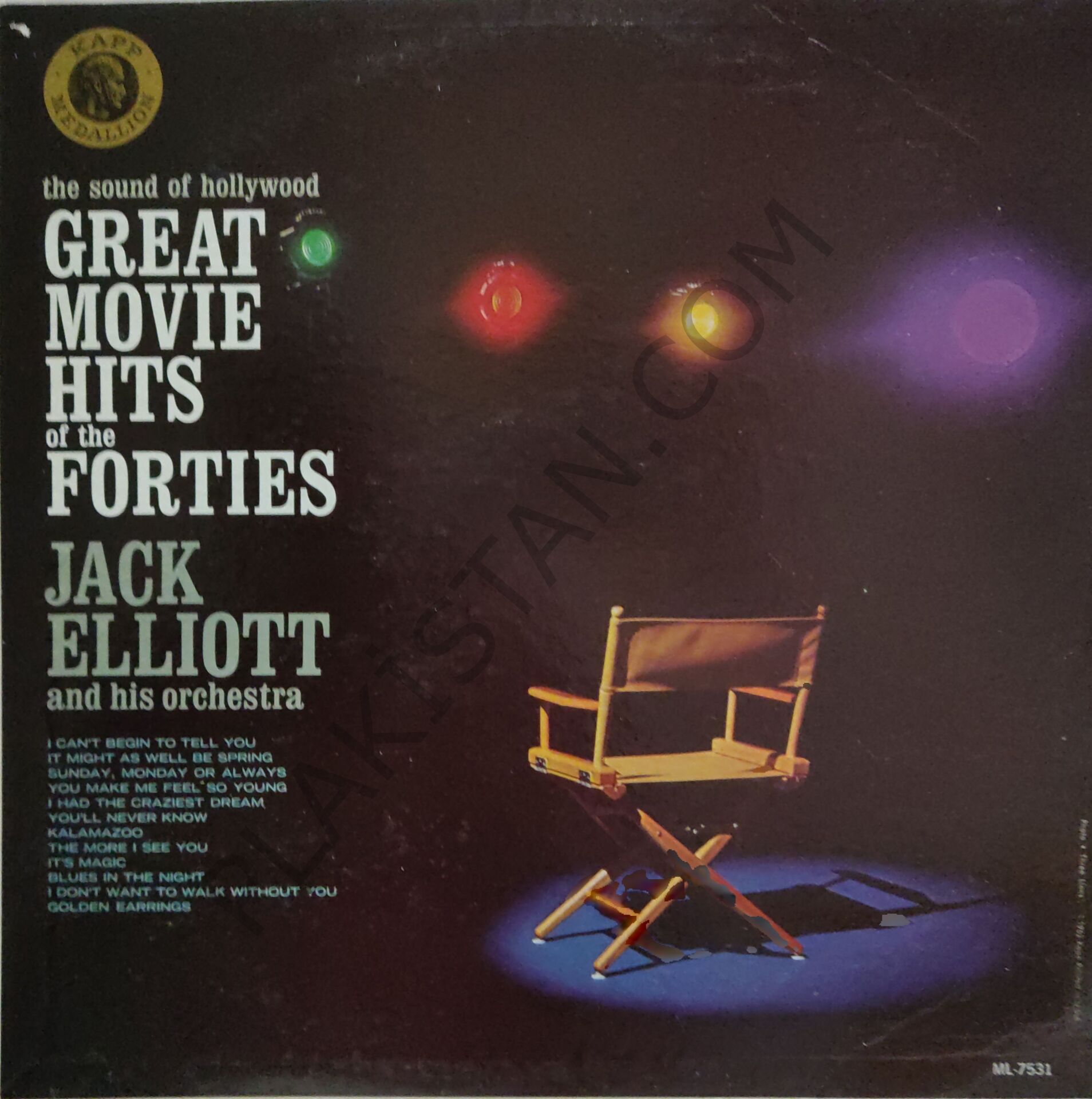 GREAT MOVIE HITS OF THE FORTIES 33 VINYL LP EX - JACK ELIOTT AND HIS ORCHESTRA LP PLAK