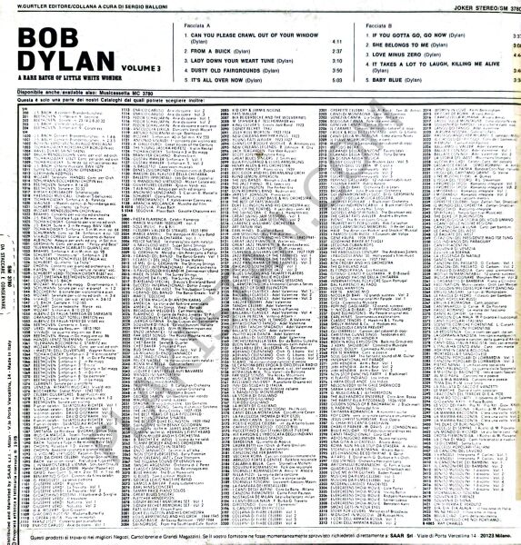 Bob Dylan – A Rare Batch Of Little White Wonder Volume 2 -  LP PLAK