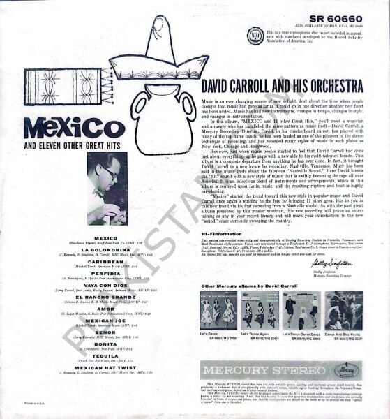 David Carroll & His Orchestra – Mexico And 11 Other Great Hits LP PLAK