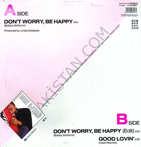 Bobby McFerrin – Don't Worry, Be Happy - Plak Maxi Single LP PLAK
