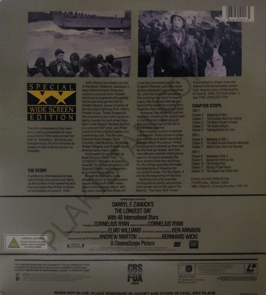 Vintage Laser Disc- '' The Longest Day''- 1989