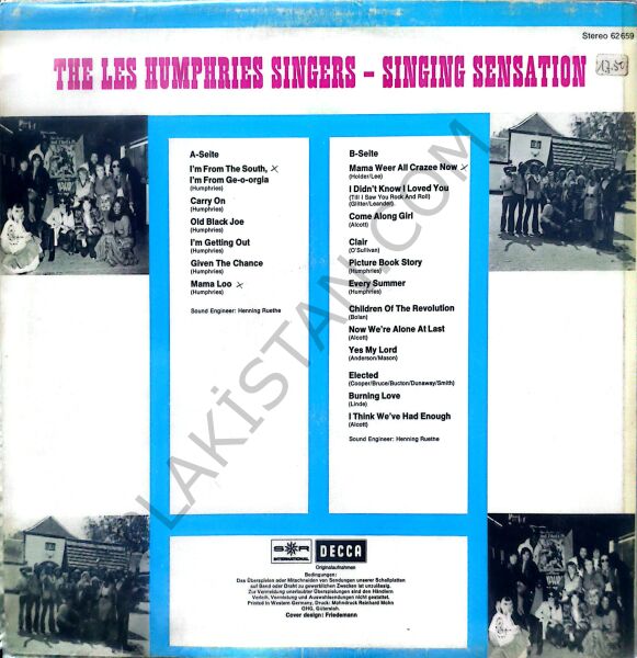 The Les Humphries Singers* – Singing Sensation LP PLAK