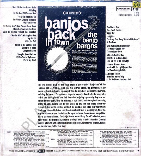 The Banjo Barons – Banjos Back In Town LP PLAK