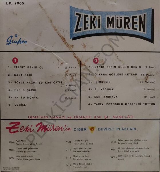 Zeki Müren Grafson 7005 LP