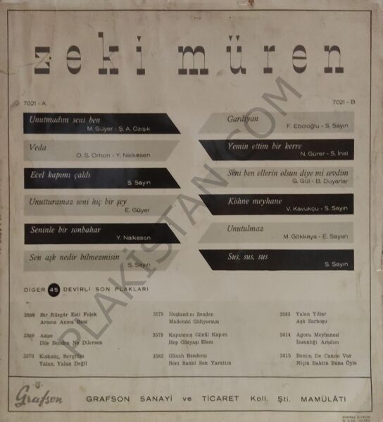Zeki Müren Grafson 7021 LP