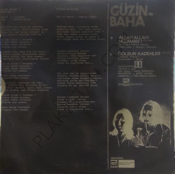 Güzin İle Baha Allah Allah Ne Zaman 45 LİK PLAK