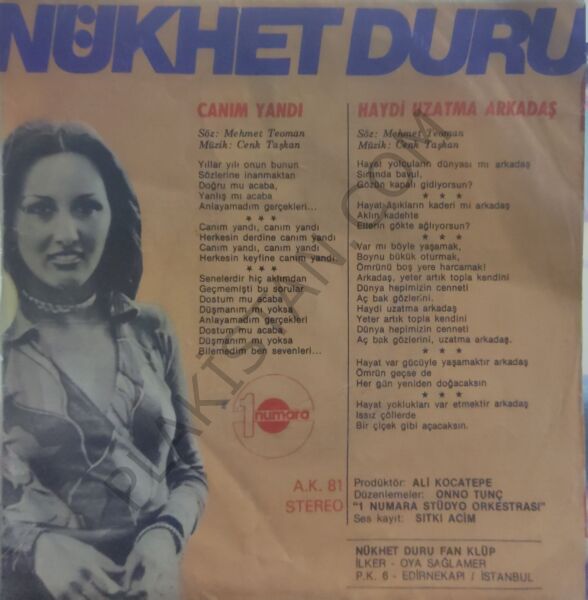 Nükhet Duru - Canım Yandı 45 LİK PLAK