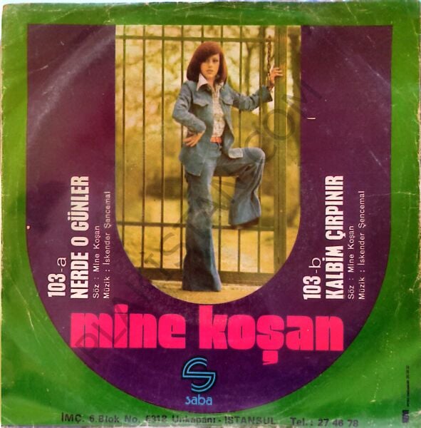 Mine Koşan  Nerde O Günler 45 lik PLAK