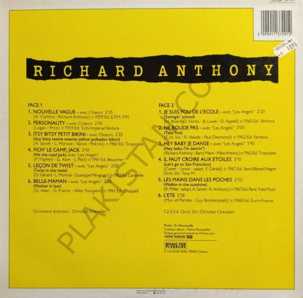 Richard Anthony (2) – Nouvelle LP PLAK