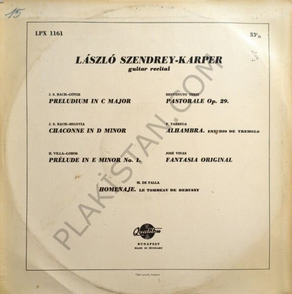 László Szendrey-Karper* – Guitar Recital LP PLAK